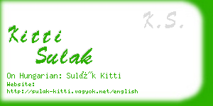 kitti sulak business card